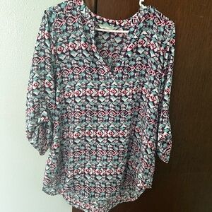 Decree Multicolor Geometric Print Blouse